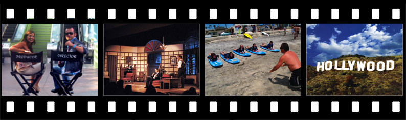 美國加州洛杉磯 -- 電影（微電影）製作營 (16歲以上)、戲劇表演營 (15歲以上)、衝浪營（15歲以上）
